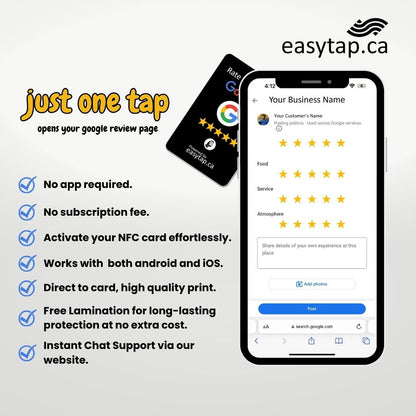 EasyTap Contactless Google Review NFC Card