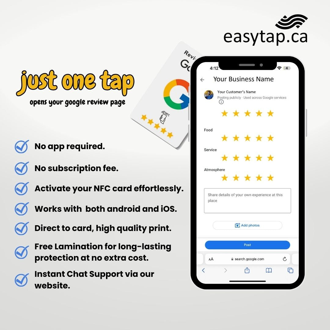 EasyTap Contactless Google Review NFC Card