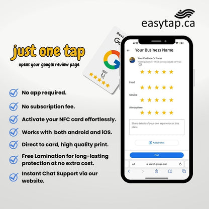 EasyTap Contactless Google Review NFC Card